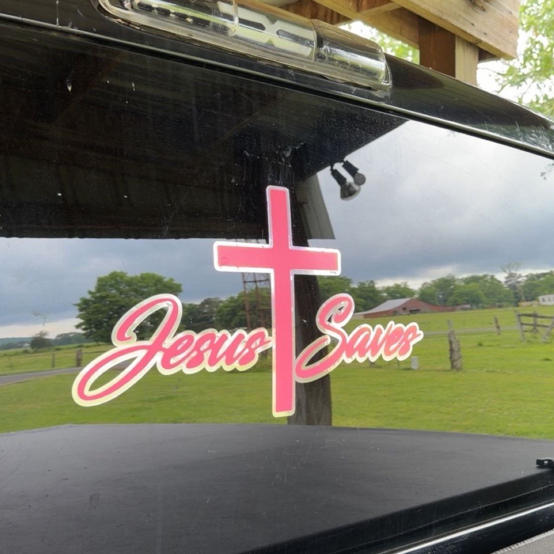 Jesus Saves Cross Decal, photo 2