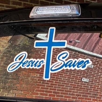 Jesus Saves Cross Decal