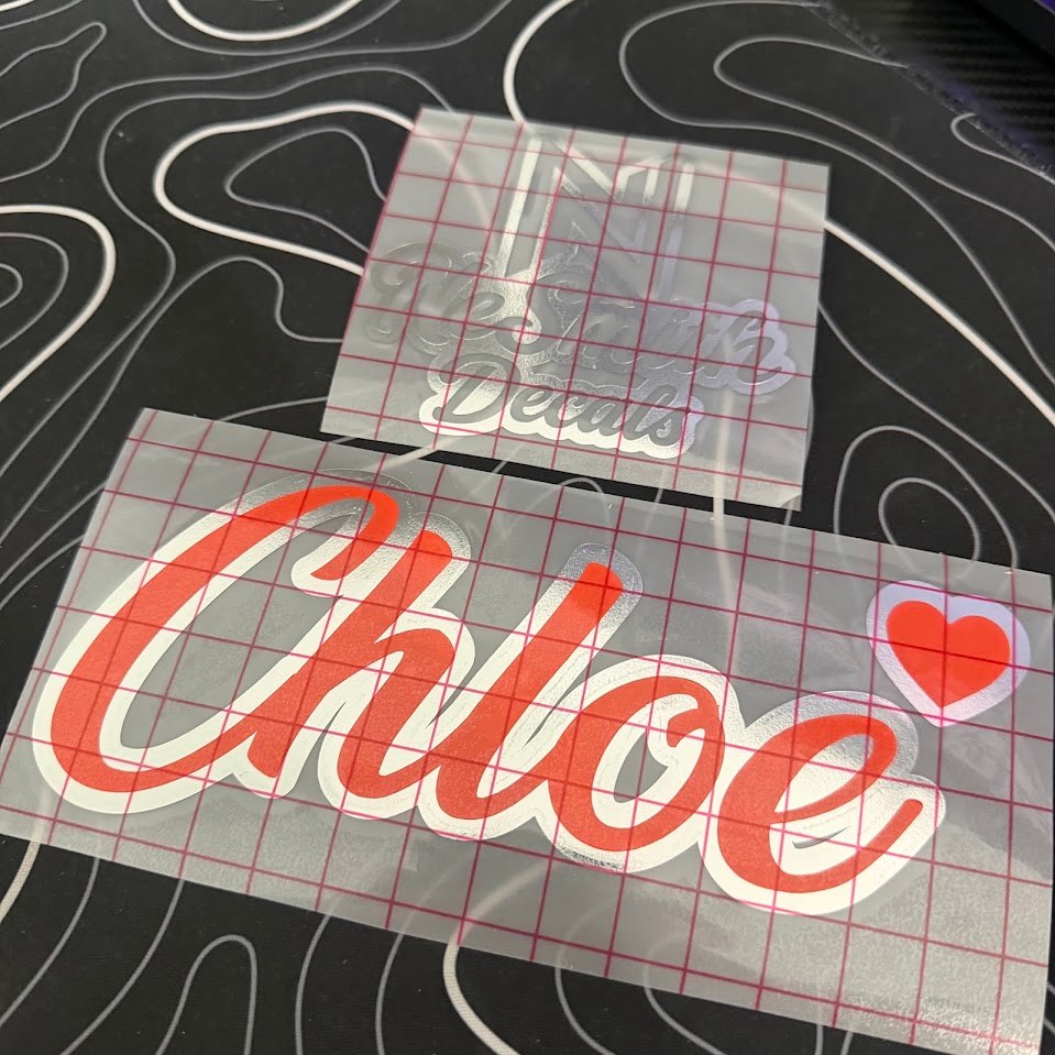 Small Name Decal (with Heart) | (Cursive Font)