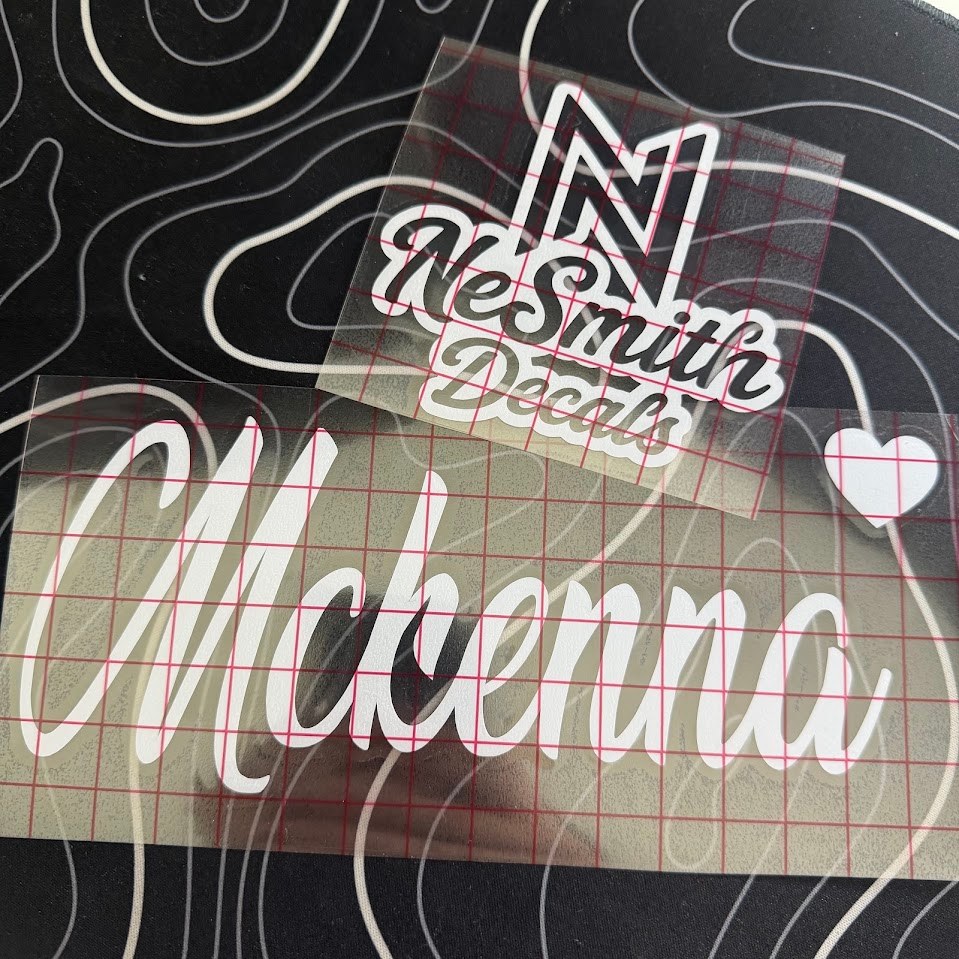Small Name Decal (with Heart) | (Cursive Font), photo 2