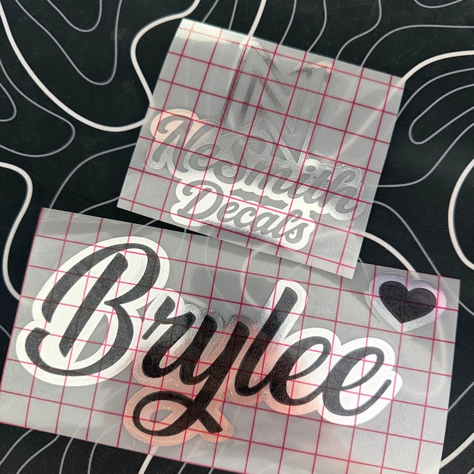 Small Name Decal (with Heart) | (Cursive Font), photo 3